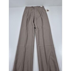 VTG Racquet Club Dress Pants Mens 32x36 Beige Wool Pleated Classic Unhemmed USA